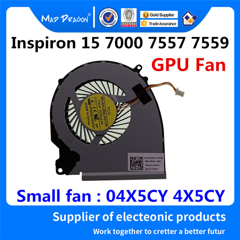pazzo DRAGO di Marca del computer portatile nuovo Ventola DELLA CPU GPU Ventola del Dissipatore di calore Ventola per dell Inspiron 15 7000 7557 7559 0CC0KN CC0KN RJX6N 4X5CY: 04X5CY