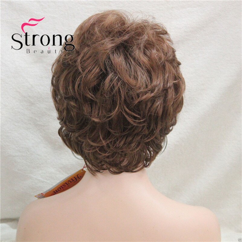 Kurze Weiche Zerzaust Ändern Locken dunkel rotbraun Volle Synthetische Perücken frauen Perücke FARBE ENTSCHEIDUNGEN: #30