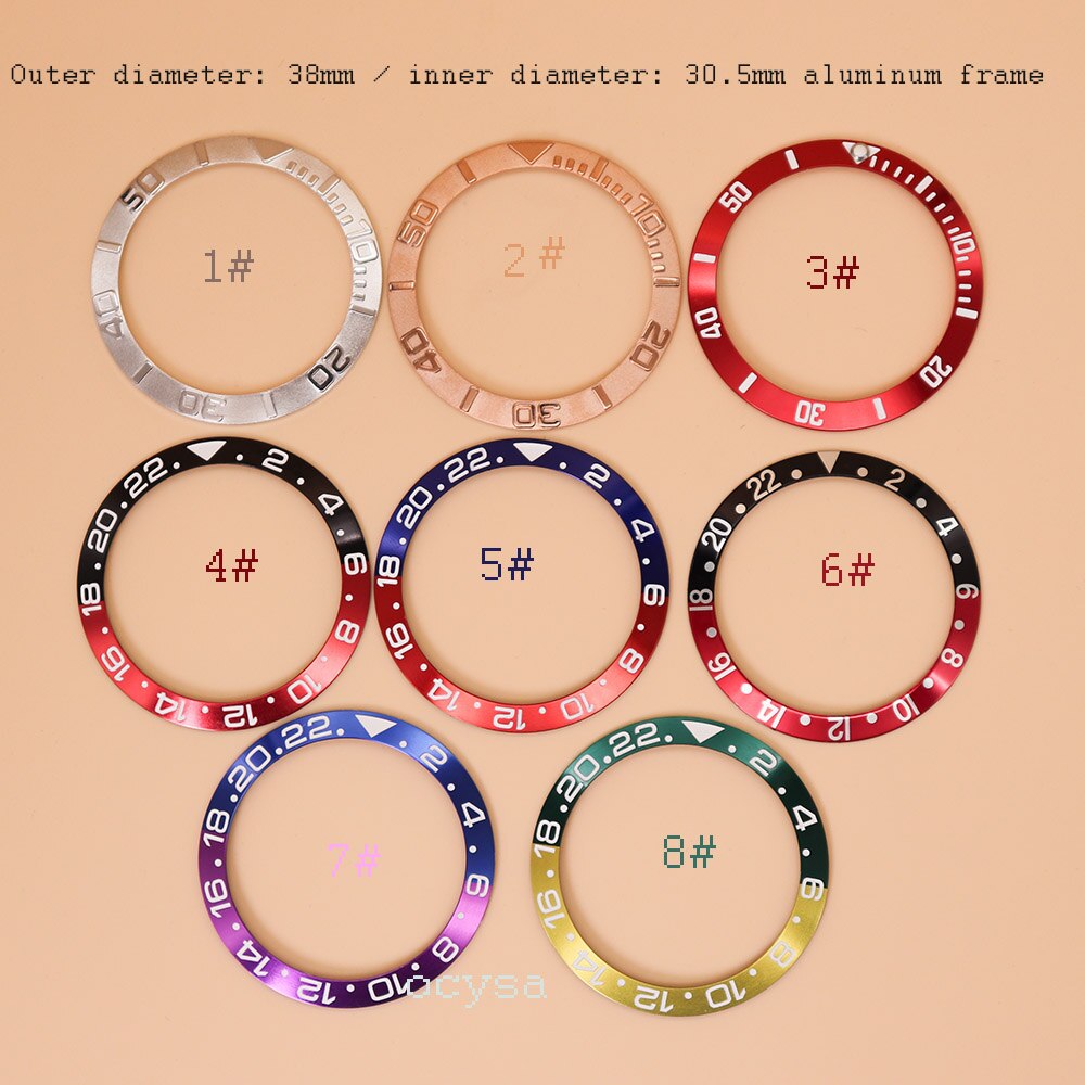 Buitendiameter 38mm binnendiameter 30.5 behuizing aluminium frame inzetstuk voor 40mm gmt behuizing