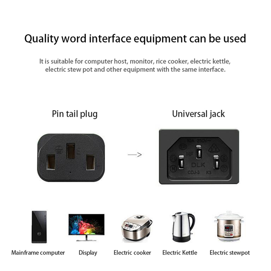 Eu universal three core pure copper power cord DC electrical charging adapter Computer host display cable connector