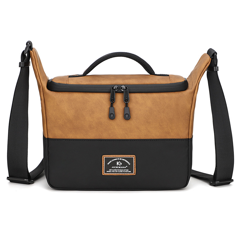 Waterproof Camera Bag Backpack Shoulder Messenger DSLR Photography Digital Camera Lens Bag Fit for Canon Nickon Lens Pouch bag: light yellow