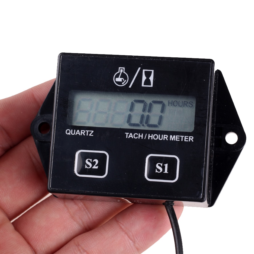 Digital Tachometer Hour Meter Spark Plugs 2&4 Stroke Engine RPM Tacho Tach Gauge Spin For Car Boat Motorcycle Bike LCD Display