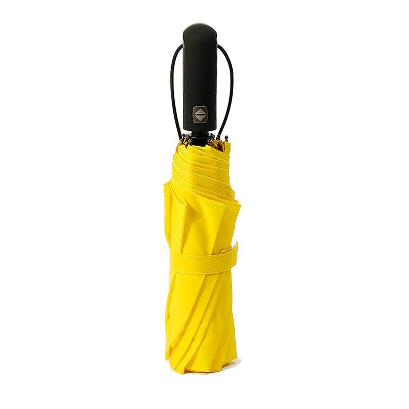 TOPX-parapluie Pongee pour hommes et femmes, résistant au vent 3 plis, Compact, entièrement automatique, de , tendance: Yellow
