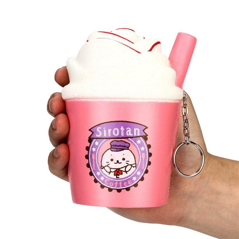 2018NEW Kawaii Cartoon Soft Squishy Simulation Milk Ice Cream Coffee Cup Toy Slow Rising for Children Relieves Stress Anxiety