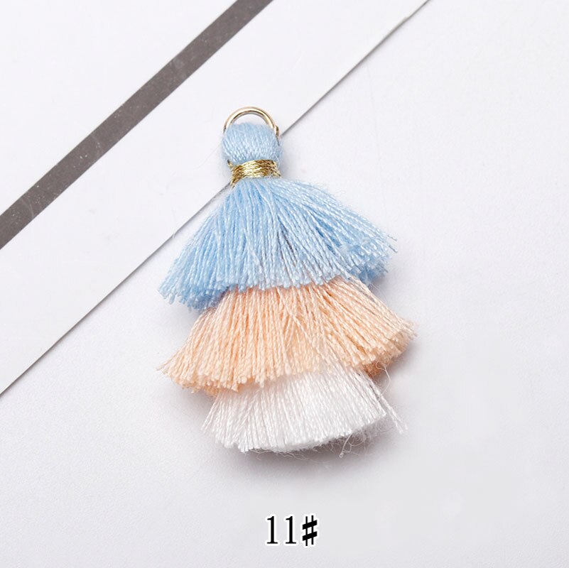 6pcs/lot 35mm three layers Overlapping tassels silk fringe sewing tassel decorative key tassels for curtain home decoration: 011