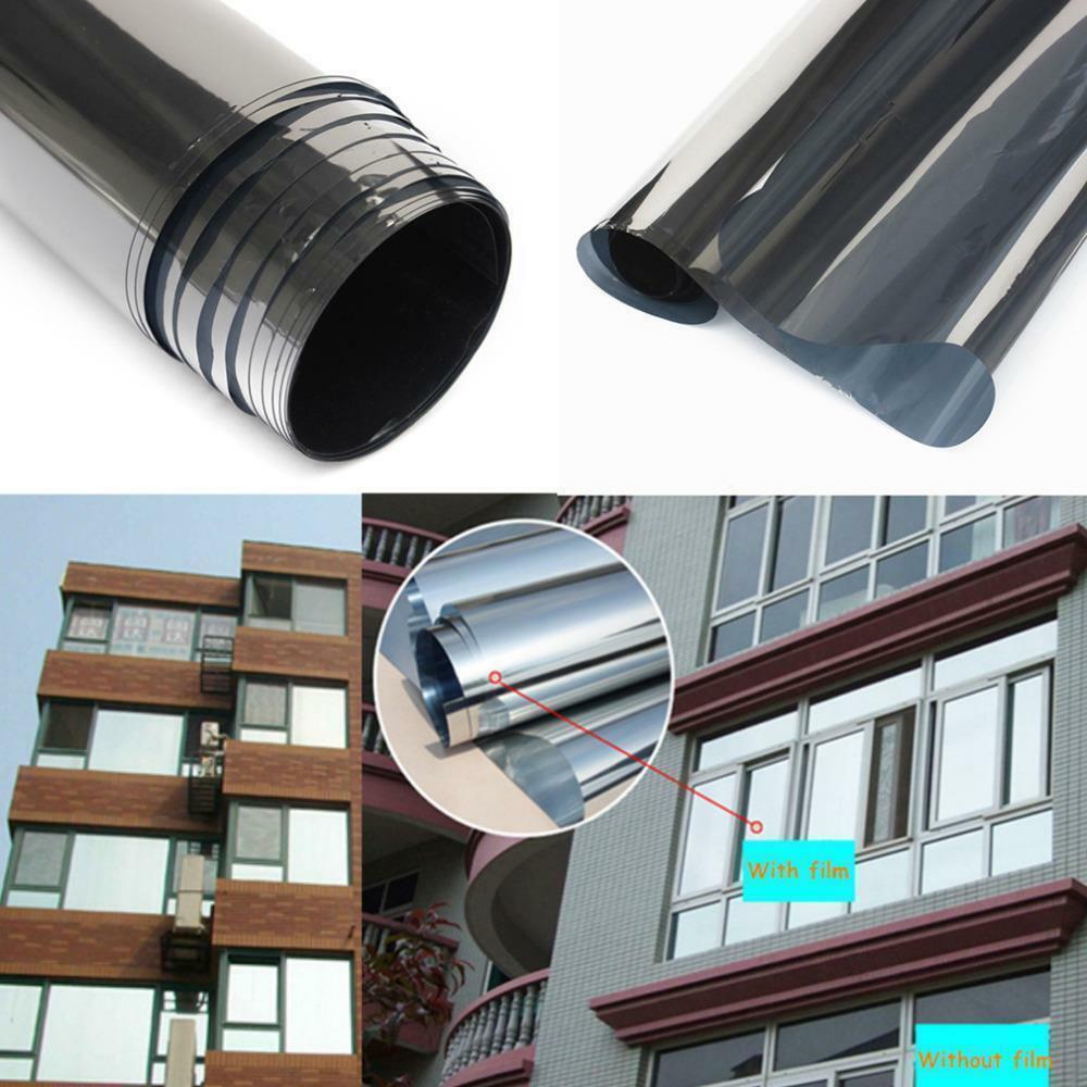 Grey&Silver One Way Mirror Solar Tint Waterproof Window Film Insulation Sticker UV Rejection Privacy Windom Tint Home Decoration