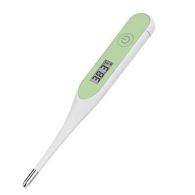 Farve lcd termometer elektronisk blødt hoved termometer underarm mund krop feber nøjagtighed temperatur termometer: Grøn