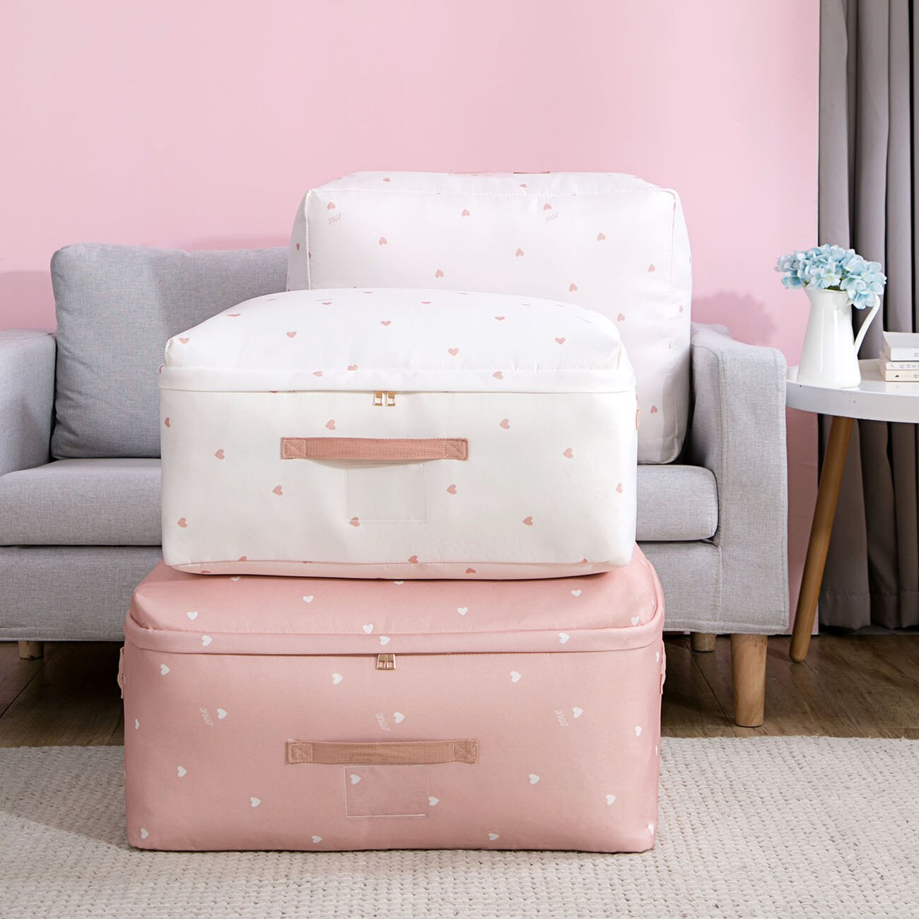 Polyester Storage Bag Closet Organizer Clothes Storage Box Quilt Pillow Bags Dustproof Cover Travel Closet Organizer Cloth Box