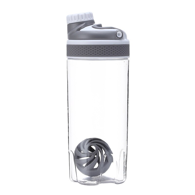 Vrouw Sport Water Fles Gym Fitness Shaker Fles Bpa Gratis Plastic Wei-eiwit Flessen Voor Outdoor Camping Reizen Wandelen: grey / 700ml