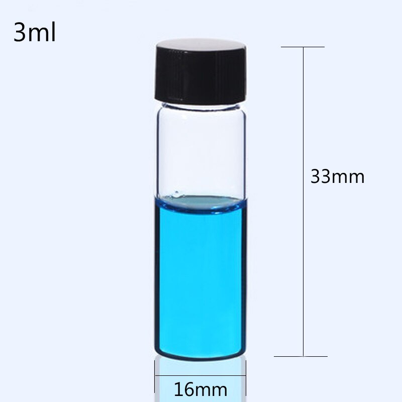 All sizes Transparent Glass Sample Bottles with PP cap+PE pad Essential oil bottle Screw Cap Glass Test Tube for Laboratory