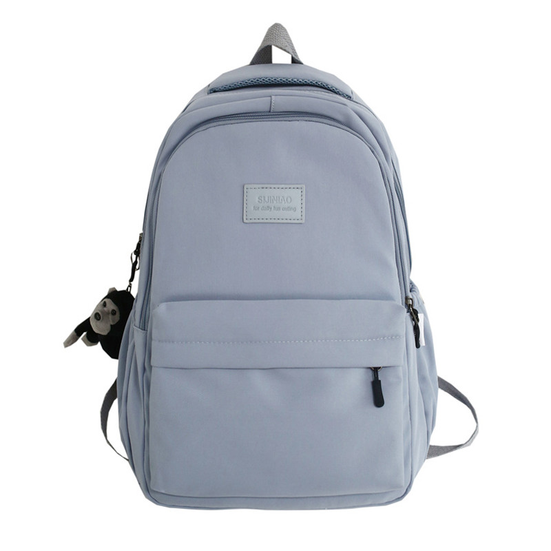 Zaino per scuola superiore Fengdong zaino per scuola in Nylon impermeabile stile semplice per studenti borsa per Laptop per studenti universitari: Blue-With Monkey