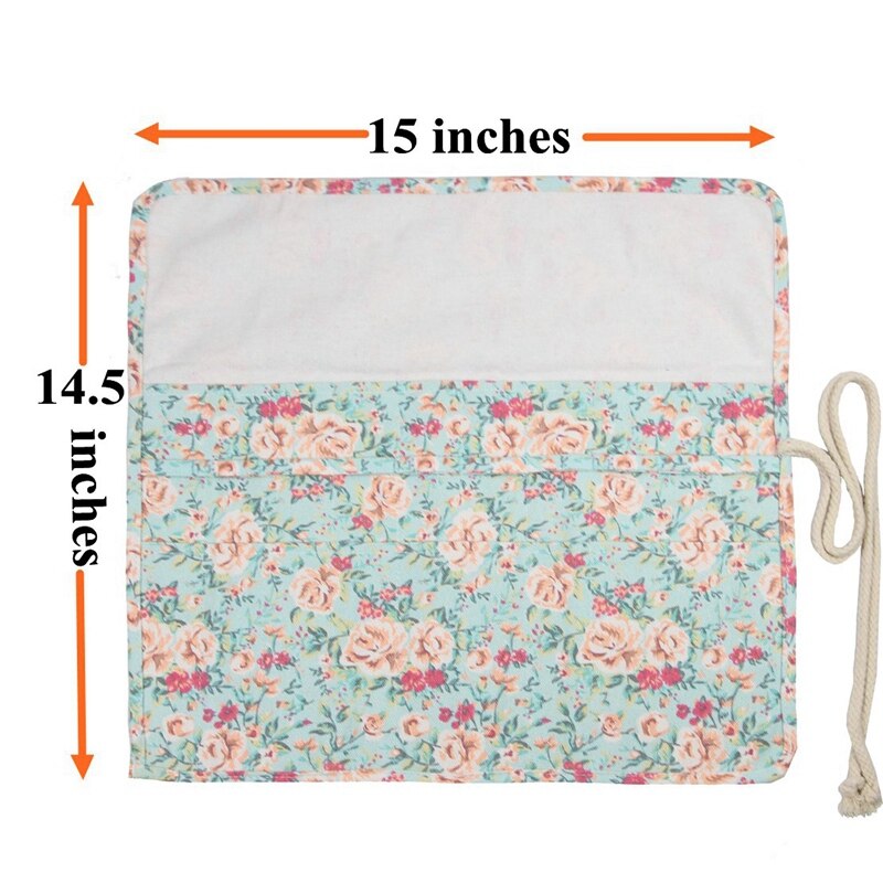 -20 Pockets Art Paint Brushes Case Roll Up Pen Holder Canvas Pouch Bag