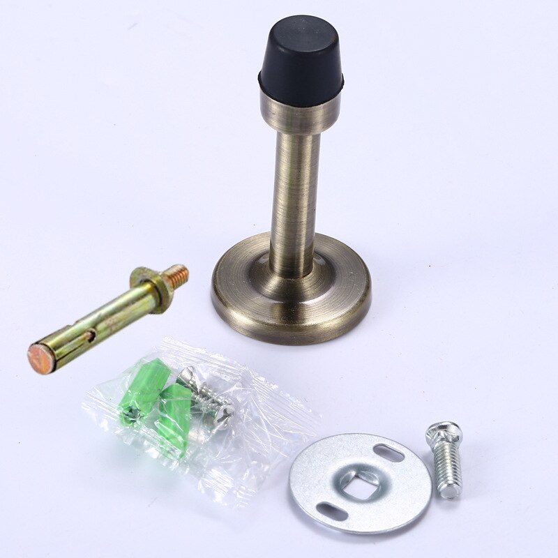 Stainless Steel Door Stops Wall Mounted Door Stopper Rubber Holder Catch Floor Fitting With Screws Bedroom Home Hardware: Screws GB