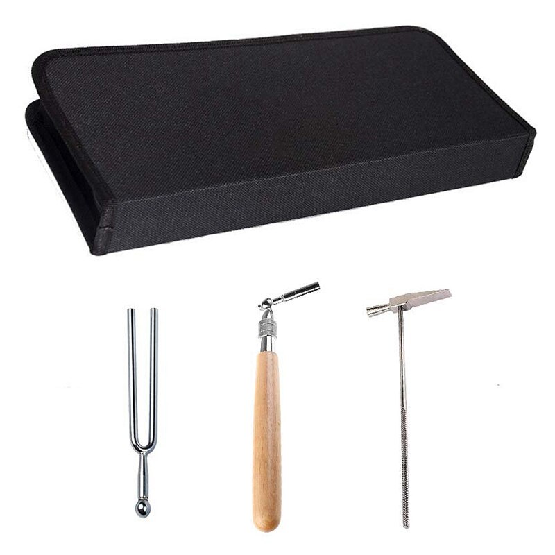 Piano Tuning Kit 16Pcs Piano Tuners Tools Set Wrench Hammer Mute Fork Screwdriver Belt Tweezers Clip
