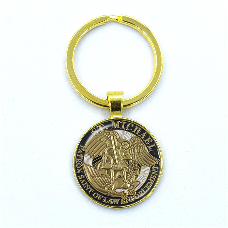 Aartsengel St.Michael sleutelhanger Bescherm mij Saint Shield Angel Protection hanger sleutelhanger Orhodox amulet christelijke sieraden cadeau