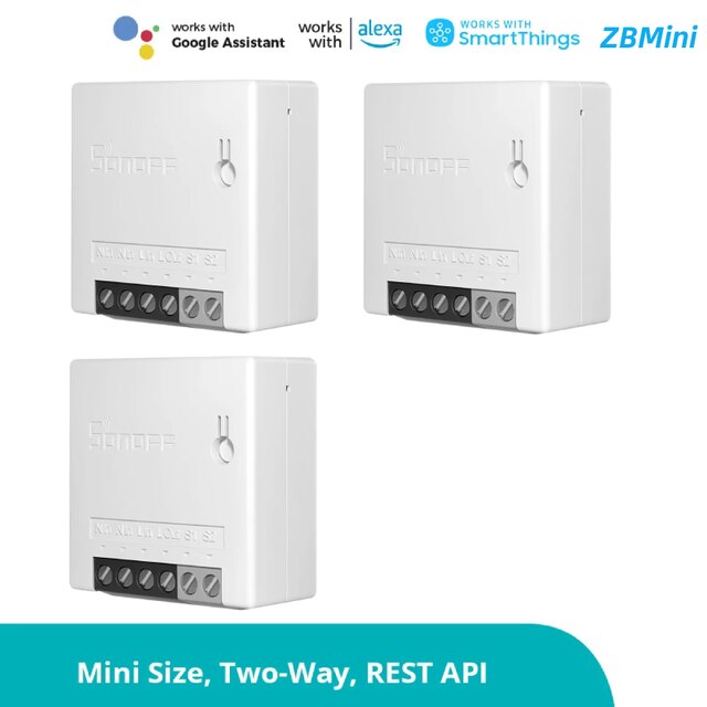SONOFF ZBMINI-L And Zigbee Mini Smart Switch Two-way Control Module Smart Home eWeLink APP ForYandex Alice Alexa Google Home: ZBMINI 3Pcs