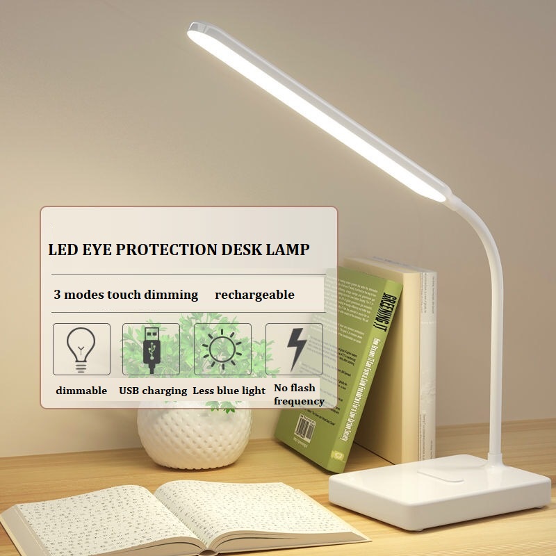 LED USB Oplaadbare Bureaulamp Flexibele 360 Graden Tafel Decor Oogbescherming Dimbare Touch Leeslamp Studie Lampen