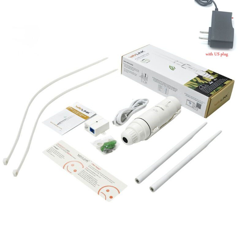 WAVLINK AC600 Wireless WIFI Repeater High Power Outdoor WIFI Router/Access Point/CPE Dual Dand 2.4G/5Ghz 12dBi Antenna POE: with US plug