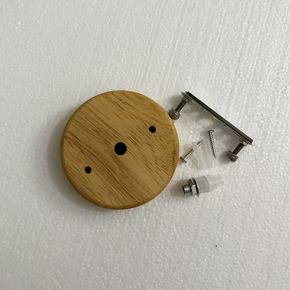 Base de lámpara de estilo conciso, placa de techo moderna, soporte de techo de madera e27, accesorios de iluminación DIY: Negro