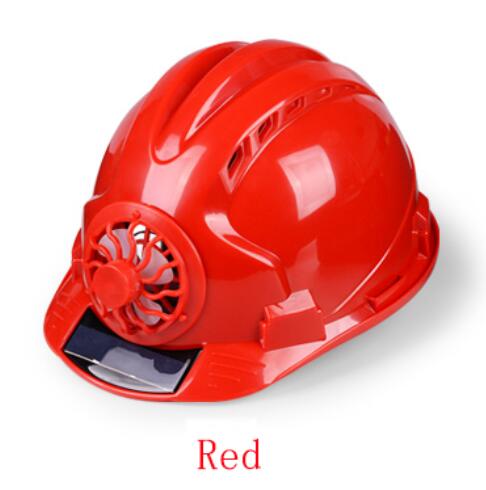 Casquette De Travail avec ventilateur solaire, chapeau De Protection transparent Anti-écrasement, pour le Travail De Construction: Rouge