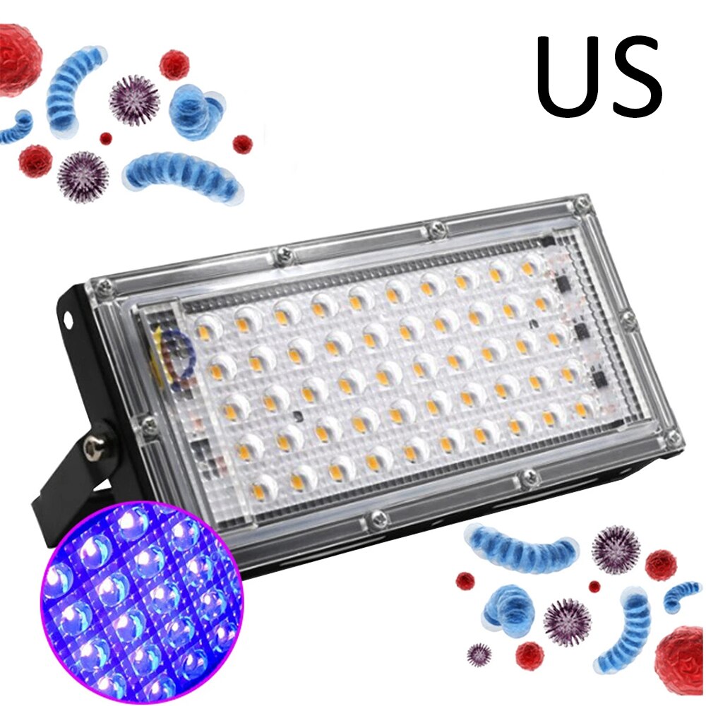 30W UVA Ultraviolet Germicidal Lamp LED Spotlight Germicidal Lamp Waterproof Outdoor Garden Disinfect For Kitchen Dinning Room: US