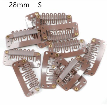 Clips de perruque U 3.2cm 2.7cm, 20 pièces/ensemble, Clips pour Extensions de cheveux naturels/tissage, accessoires de Salon moyen: S  Dark brown