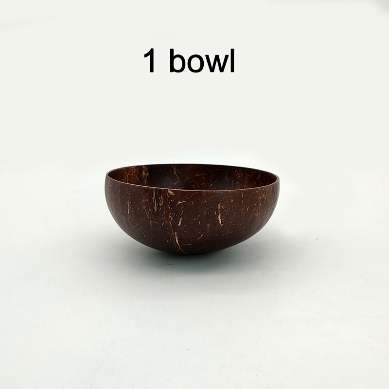 Cuenco de cáscara de coco Natural, cuenco de una sola capa de cáscara de coco antiguo, vajilla comestible, Bol para postre de arroz, recipiente para fruta: 1 bowl