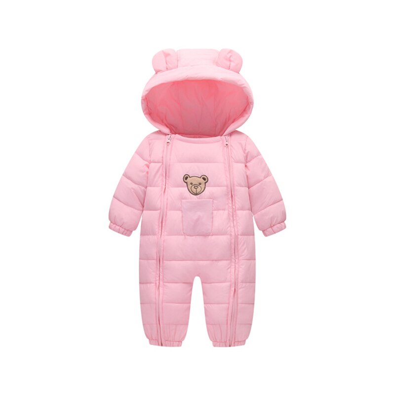 freundlicher Unten Jacke Baby Strampler Herbst Winter Jungen Overall Mädchen Kleidung Niedliche Bären Ohren Kleinkind zur Seite fahren freundlicher Insgesamt