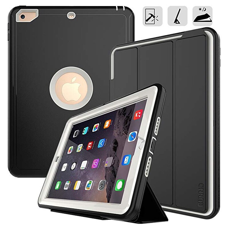 Smart etui til ipad 9.7 ipad air 2 etui cover ipad ipad 6th generation ipad 5th generation til ipad  a1822 a1893: Sort og grå