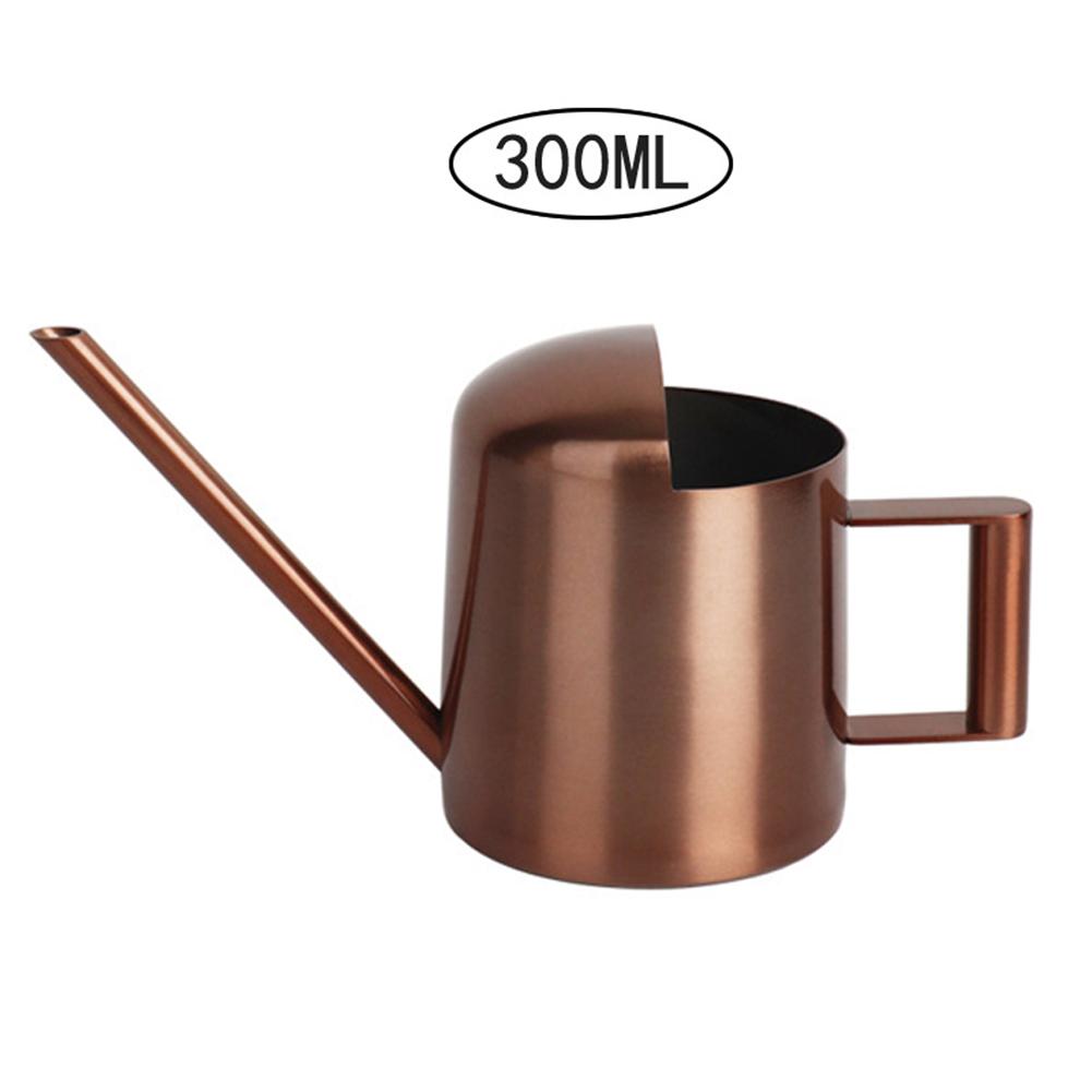 300 ml långa munnar vattenkanna av rostfritt stål kopparfärgad vattenkanna för utomhus och inomhus krukväxter