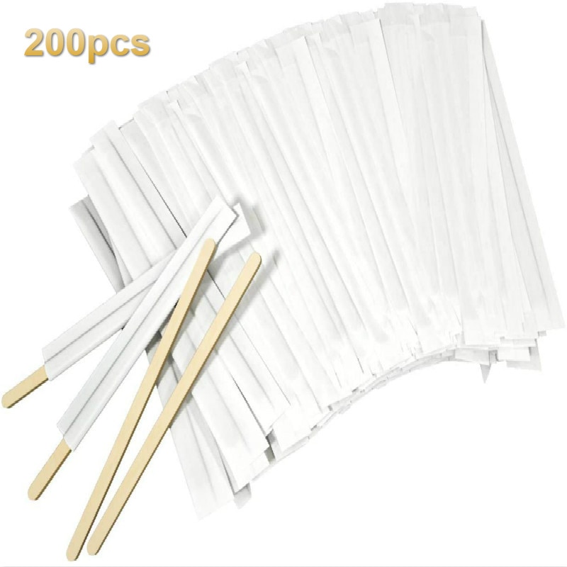 Desechables de café de madera palitos agitadores de la envoltura de papel individual de bebidas de té de agitadores agitación palo para perros palito de artesanía