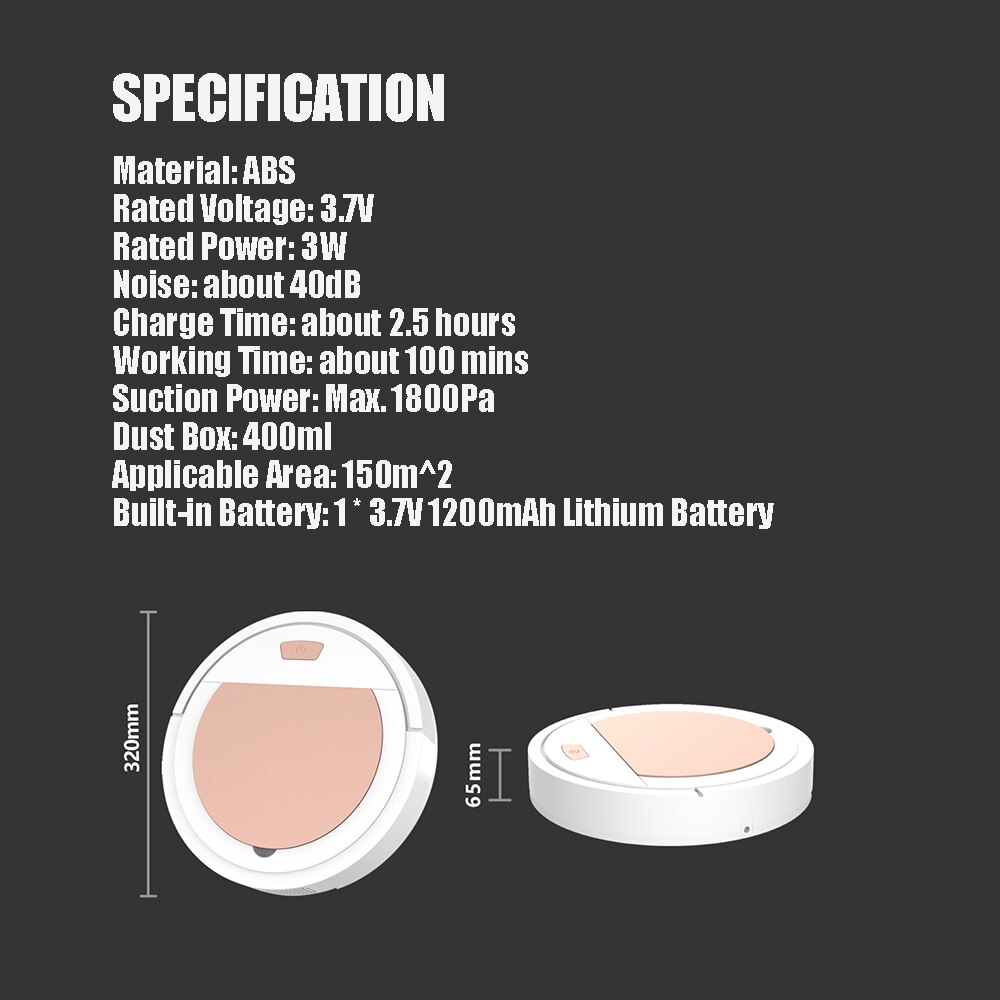 Robot Vacuum Cleaner Automatic Robotic Smart Wireless Sweeping Vacuum Cleaner 1800Pa High Coverage L Dry Wet Cleaning Machine