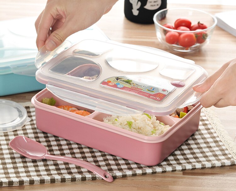 Stor kapacitet 1000ml plastik madkasse mikroovn bento box madbeholder madkasse lækagesikker bpa fri