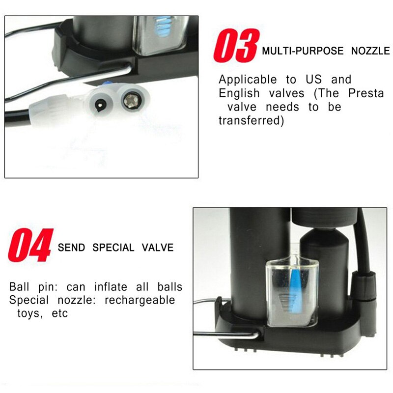 Mini Bike Pump Foot Pump Road Portable Air Bicycle Pump Compressor Pedal Tire Inflator Bicycle Pump High Pressure Cycling Pumps