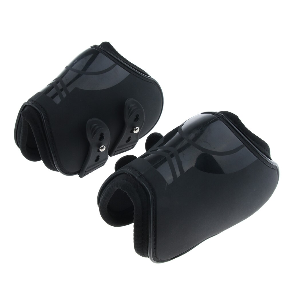 1 Paar Paard Pees Laarzen, Pu Shell, Paard Springen Bescherming Cover Voor Paard Springen Training Apparatuur: Hind Leg