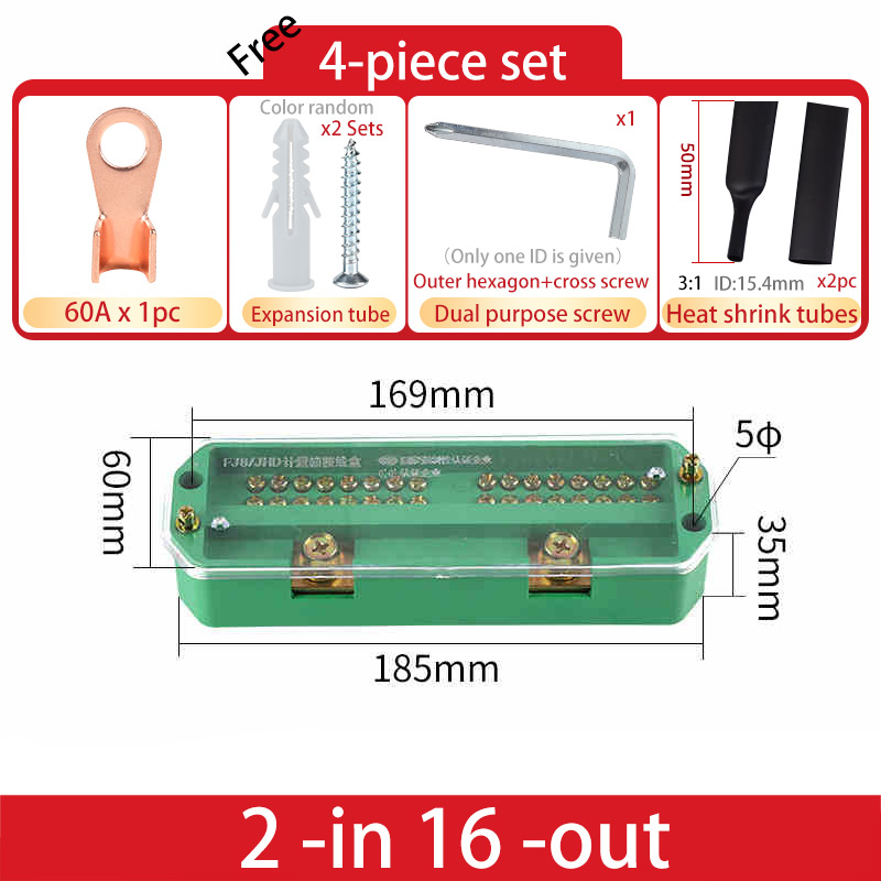 Unipolar Splitter Junction Box Retardant Metering Cabinet Wire Terminal Block Flame Retar Electrical Accessories Copper: MULTI