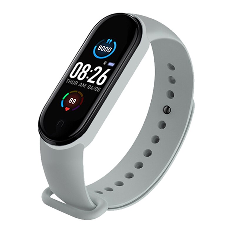 M5 Smart Band Fitness Trcker Sport Bracelet Pedometer Heart Rate Blood Pressure Bluetooth Health Wirstband Weather Smartwatch: Ligth Grey