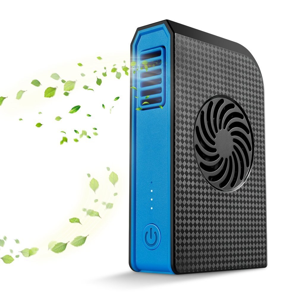 Pequeño ventilador Personal con Banco de energía de 6000mAh Mini ventilador de escritorio USB portátil con cargador portátil mejor uso en la oficina de la Escuela de viaje: Black