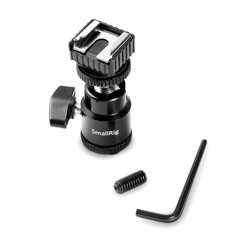 SmallRig – pince à tête sphérique avec adaptateur de montage de chaussure, pour trépied d&#39;appareil photo, lumière LED, support de Flash, dégagement rapide 1639