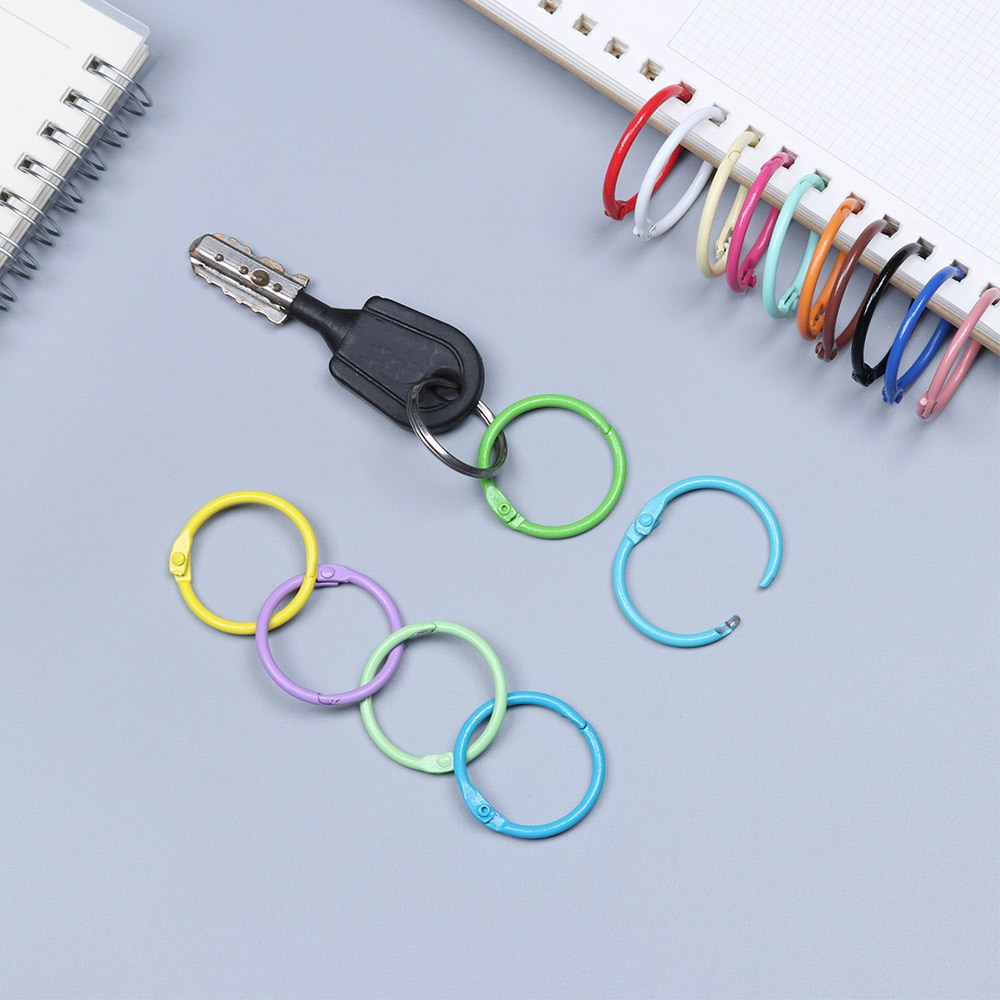 10pcs Metal Loose Leaf Binder Ring Book Hoops DIY Albums School Office Supplies Craft Binding Book Hoops Small Book Ring Keyring