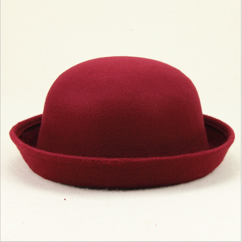 Korean Version Dome Girl Performance Stage Jazz Hat Solid Color Spring Summer Adult Red Felt Hat Women Cap: 2