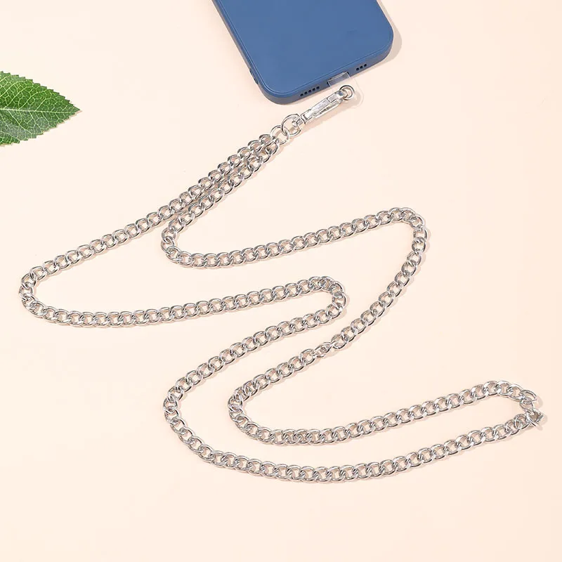Universellt telefonsnodd metallhalsrem nyckelband för mobiltelefoner anti-borttappningsremmar greppkedja crossbody-tillbehör: Gult guld