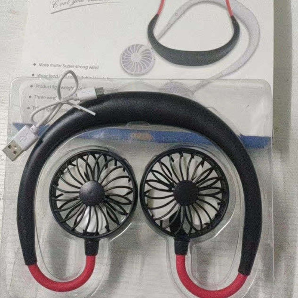 Ventilador de cuello colgante , portátil, de carga vaginal, pequeño, Usb, Mini, para colgar en el cuello, deportivo, 5v, 2W, sin sincronización, Cn (origen)