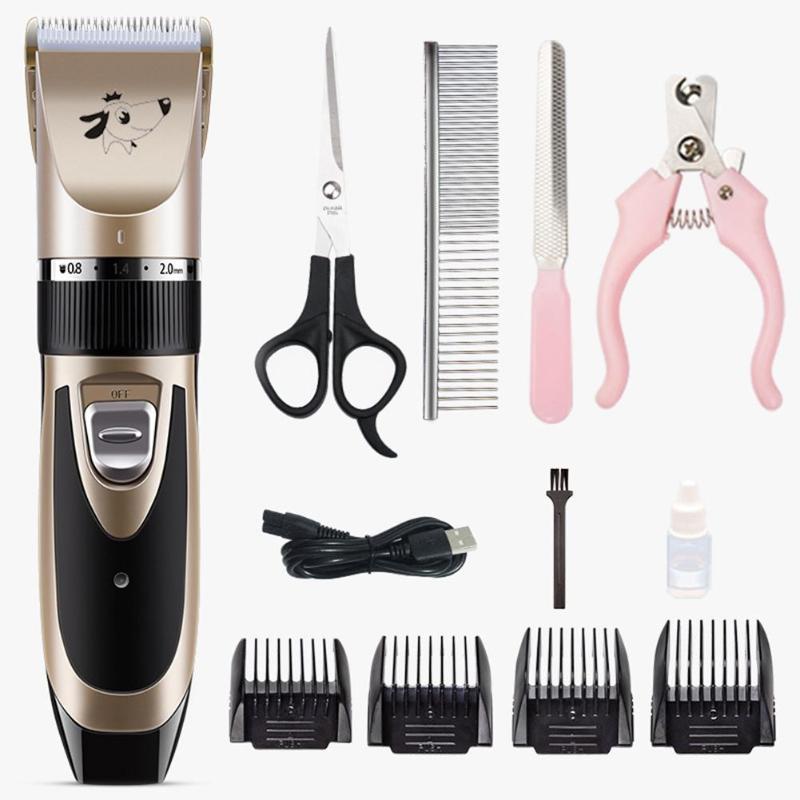 Cortador de pelo para mascotas, cortador de pelo eléctrico recargable por USB para perros y gatos, máquina de corte de pelo para mascotas
