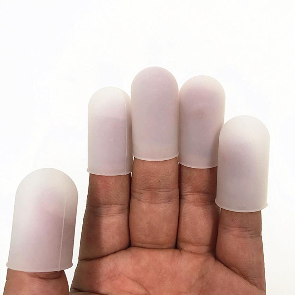 Finger Protector, Effen Kleur Warmte-isolatie Anti-Slip Siliconen Vinger Beschermer Voor Bbq Bakken, Wit