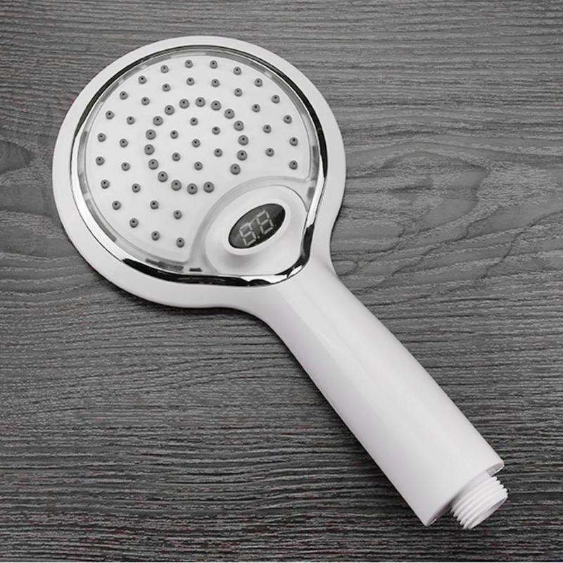 LCD Hand Shower Led handheld Shower Head with Temperature Digital Display 3 Colors Change Water Powered led shower spray