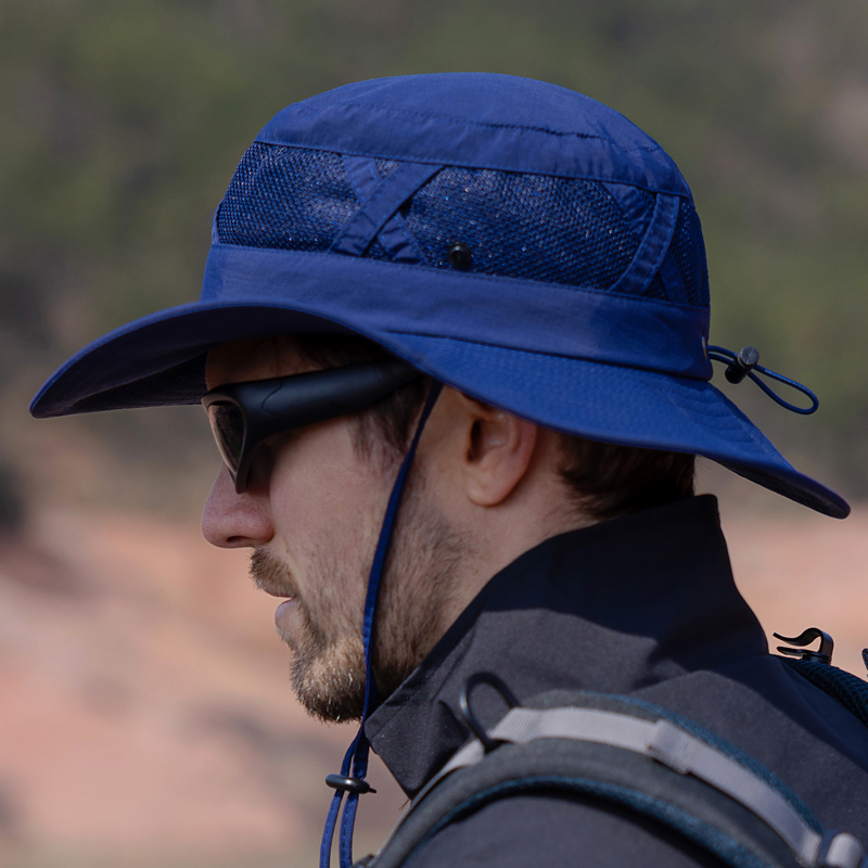 Xinbaoguan 100 % Nylon Frühling/Sommer groß Traufe Atmungsaktiver Sonnenschutz Fischerhut Herren Sonnenschutz Sonnenhut Angelhut