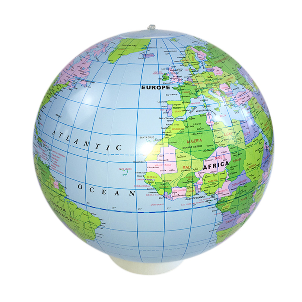 1 stk 30cm oppustelig globus verden jord hav kort bold geografi læring pædagogisk badebold børn legetøj 30cm
