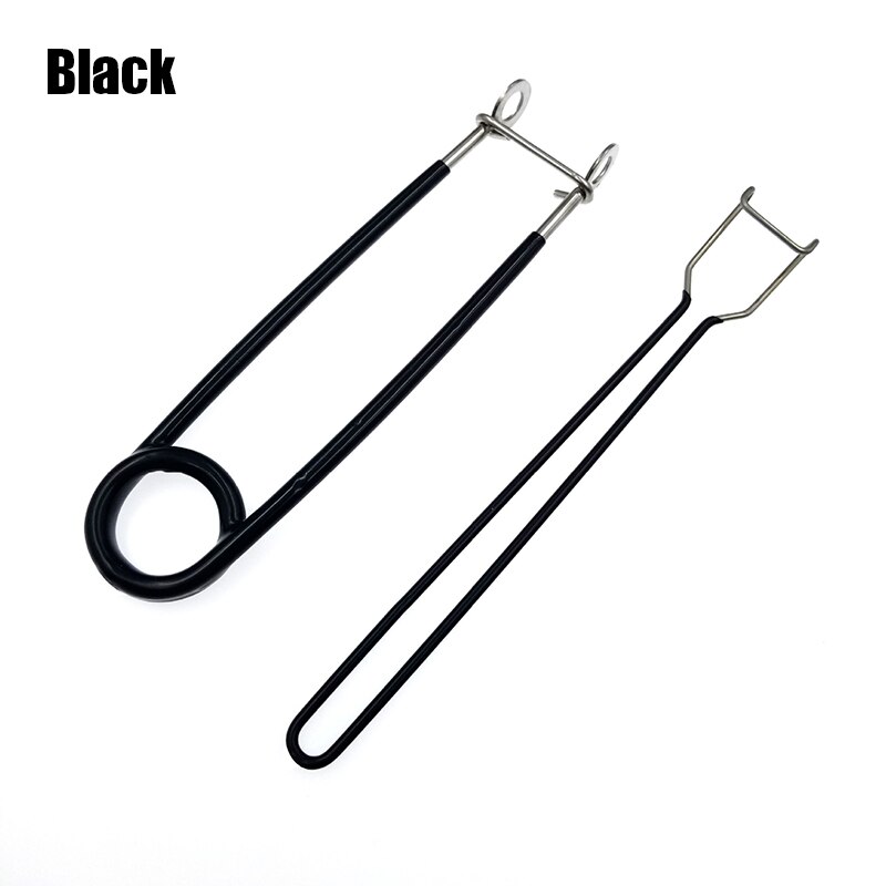 Good Healthy 2pcs Stainless Steel Fish Mouth Spreader Piler Opener Fish Hook Remover Extractor Kit Fishing Tackle Tools: Black