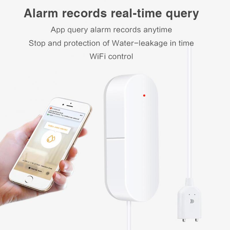 Tuya alexa smart WIFI water leak sensor alarm system for home Overflow water Sensor Alerts security alarms water leakage sensor